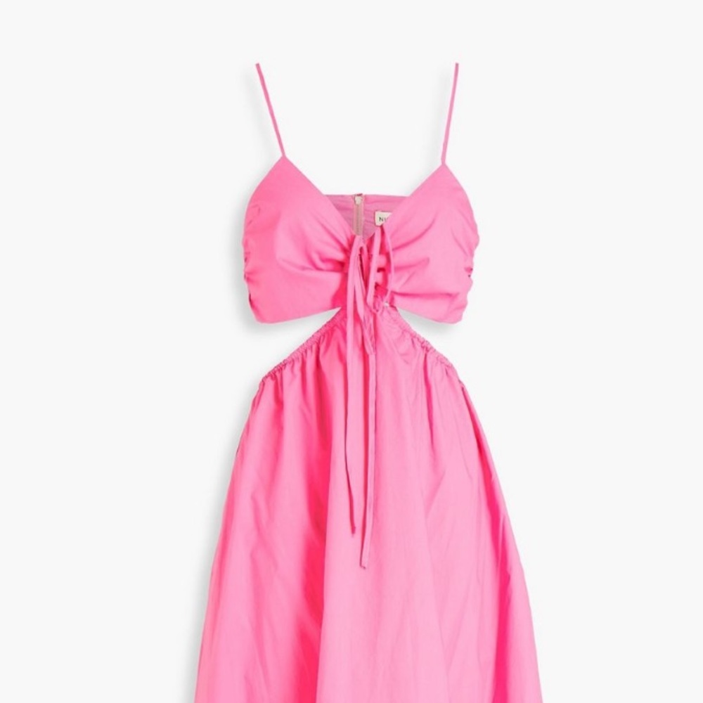 NICHOLAS Pink Dress Baylee Cotton Cut-Out Midi Dress US 6 - Picture 9 of 11